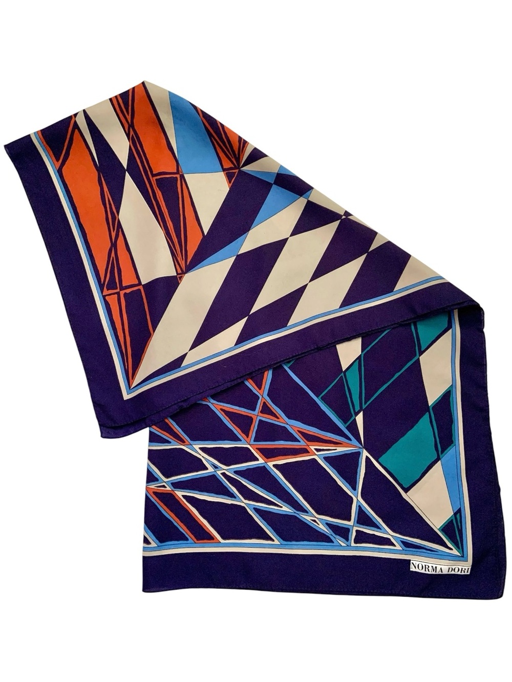 Vintage Norma Dori geometric square scarf